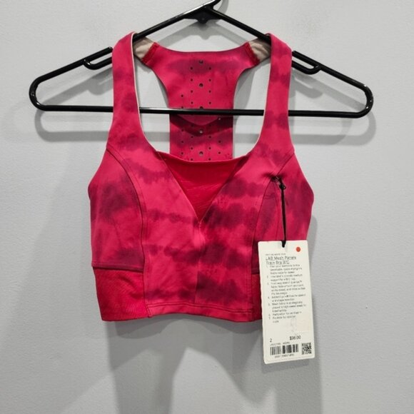 Lululemon lab Mesh Panels Train Bra *Medium Support B/C cup Weaves Dye Pink Drag - Picture 1 of 5